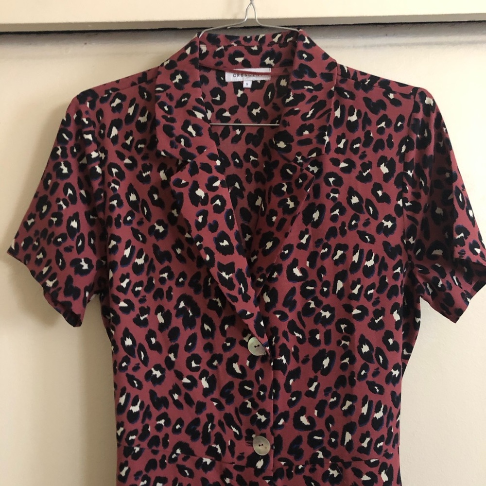 Leopard 90s style Midi Dress